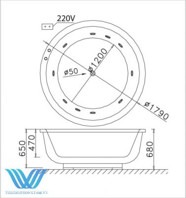 Bồn Tắm Massage Caesar MT6470A
