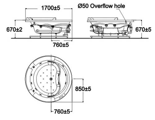 Bồn Tắm American Standard 70202100-WT 3 Bồn Tắm American Standard 70202100-WT