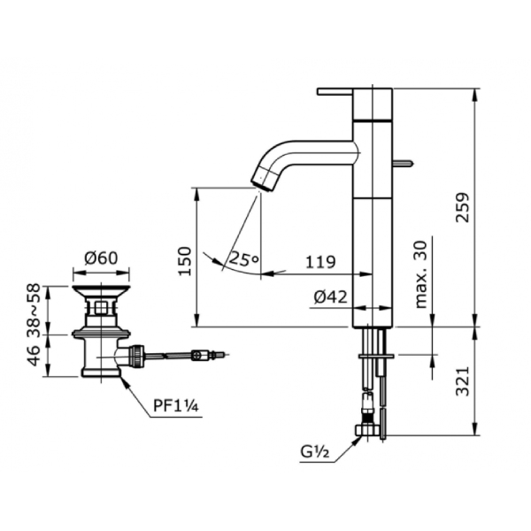 Vòi Lavabo Toto TX116LESV4BR Nóng Lạnh