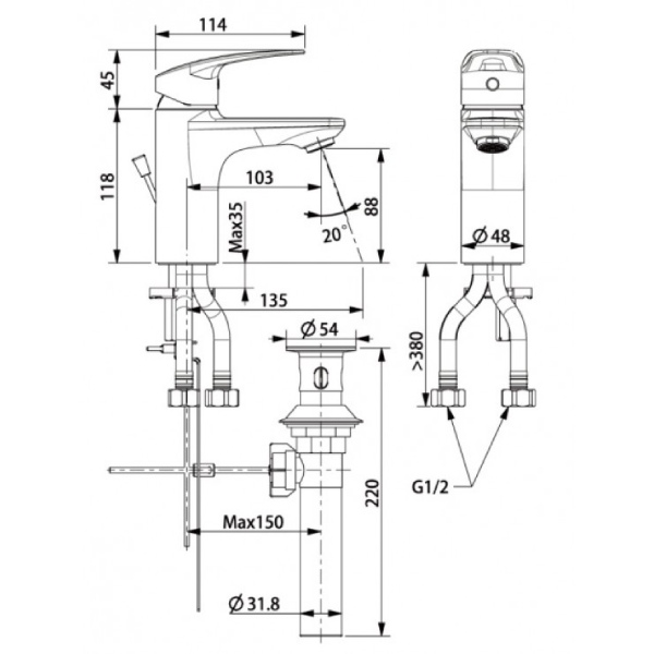 Vòi lavabo American Standard WF-0901