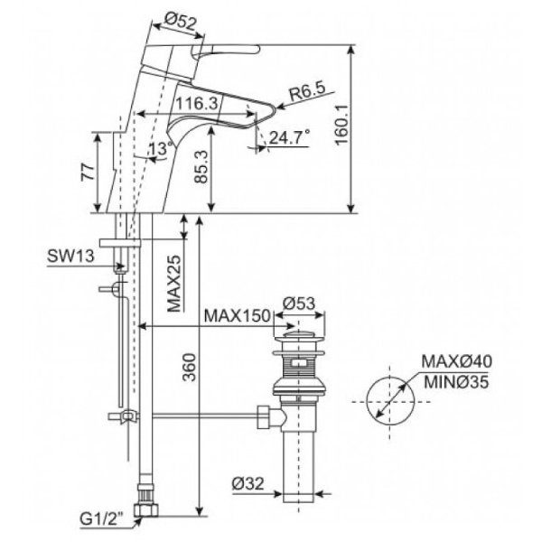 Vòi lavabo American Standard WF-3907
