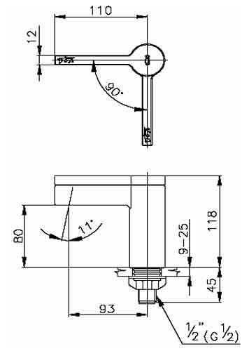 Vòi Lavabo COTTO CT1052 single faucet lạnh