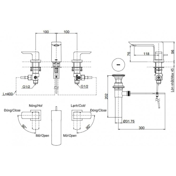 Vòi Lavabo TOTO TLG02201B 3 Vòi lavabo TOTO TLG02201B