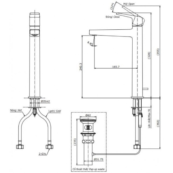 Vòi Lavabo Toto TLG10305V 3 Vòi Lavabo Toto TLG10305V