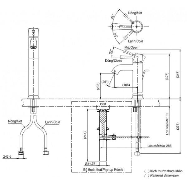 Vòi Lavabo TOTO TLS02305V Nóng Lạnh Cổ Cao 3 Vòi lavabo TOTO TLS02305V nóng lạnh cổ cao