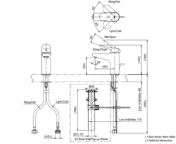 Vòi lavabo TOTO TLS04301V gật gù nóng lạnh