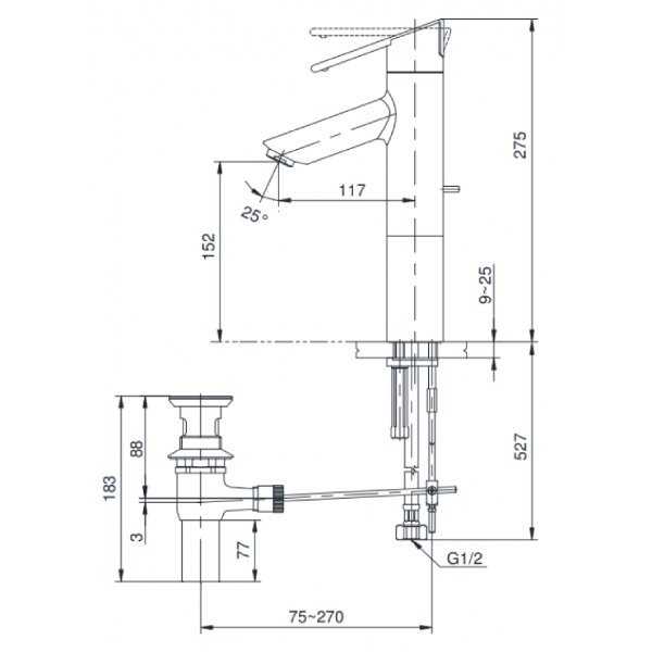 Vòi Lavabo Toto TS240AX Nóng Lạnh