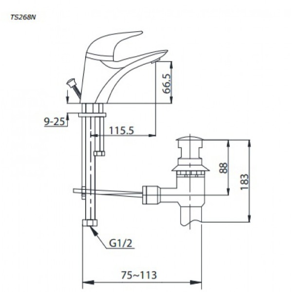Vòi lavabo TOTO TS268N nóng lạnh