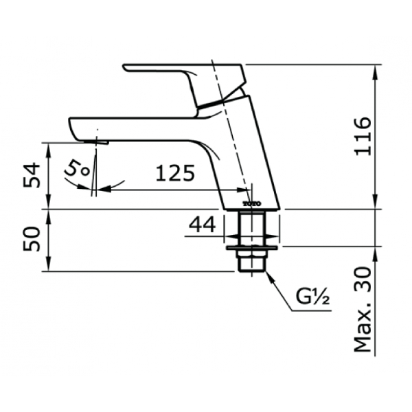 Vòi Lavabo TOTO TX109LU Lạnh 3 Vòi lavabo Toto TX109LU lạnh