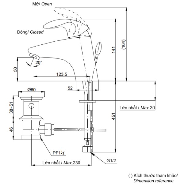 Vòi Lavabo Toto TX115LFBR Nóng Lạnh