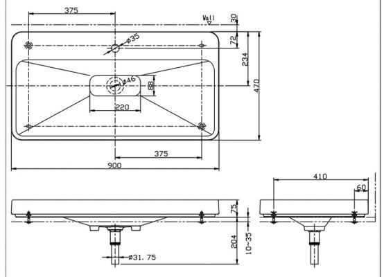 Chậu Rửa Đặt Bàn Toto LW172YB 2 Bản Vẽ Chậu Rửa Đặt Bàn Toto LW172YB