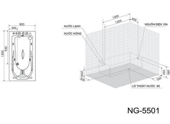 Bồn Tắm Nofer NG-5501L