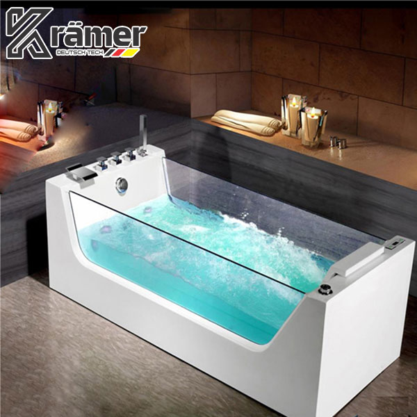 Mẫu bồn tắm hình chữ nhật có vách kính Kramer