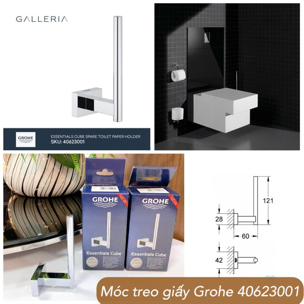 moc treo giay wc grohe essentials cube 40623001 2