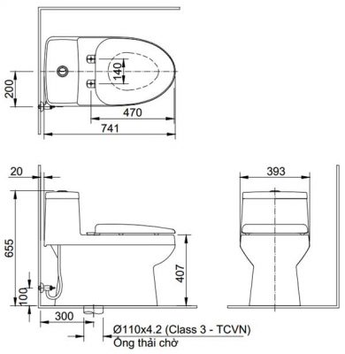 Bồn Cầu 1 Khối Inax AC-939+CW-H18VN 1 ban-ve-ky-thuat-ban-cau-ac-939-CW-h18vn