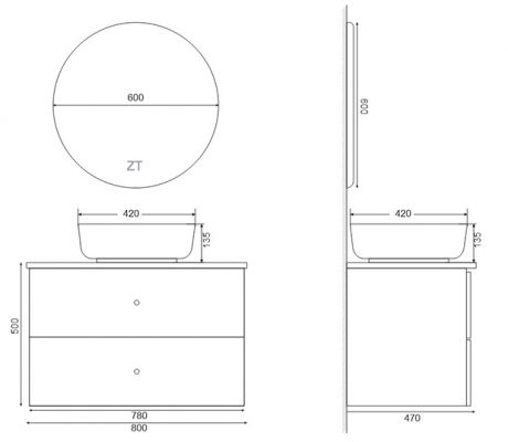 Tu Lavabo Nhua Zento ZT LV8982 15