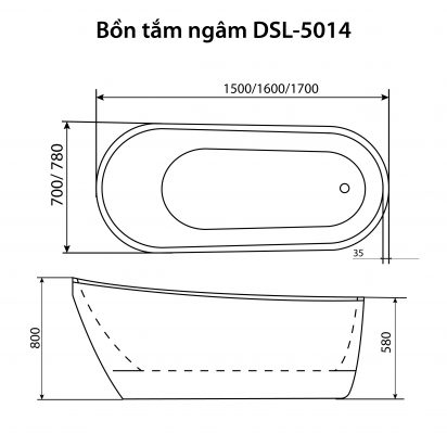 Bồn Tắm Nằm Duscholux DSL-5014 10 Bon Tam Ngam DSL 5014