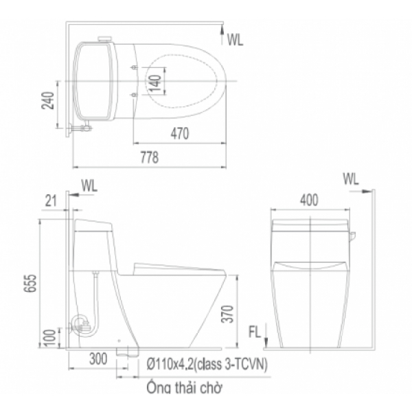 Bồn cầu 1 khối Inax AC-918VRN