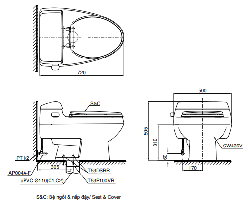 bồn cầu TOTO MS436T2