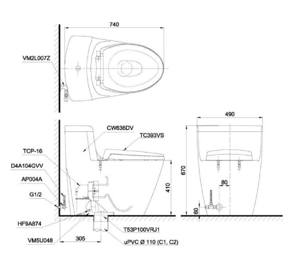 Toto MS636DT2