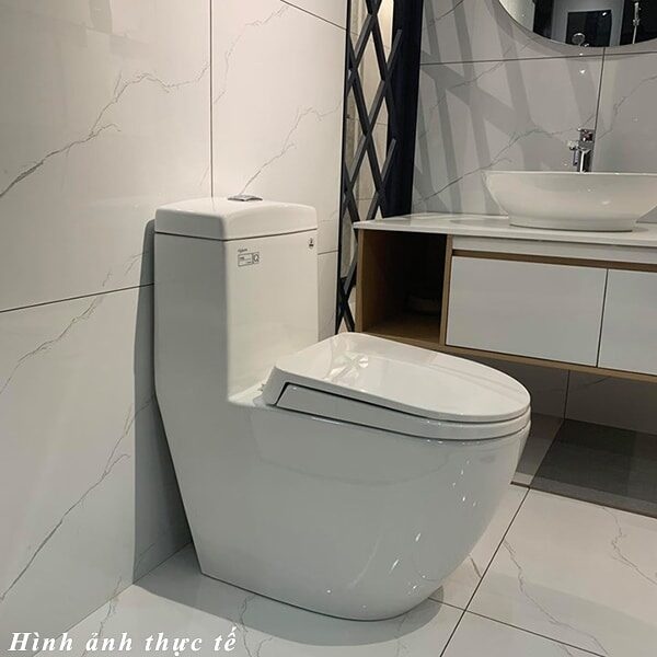 Bồn Cầu 1 Khối Viglacera V199 + Vòi Xịt VG826 3 bồn cầu 1 khối Viglacera V199 + vòi xịt VG826