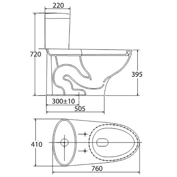 Bồn Cầu 1 Khối Viglacera V37S Nắp V37 + Vòi xịt VG826 4 Bồn cầu 1 khối Viglacera V37S nắp V37 + vòi xịt VG826