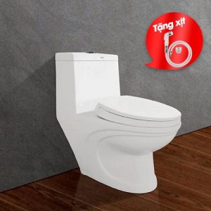 Bồn Cầu 1 Khối Viglacera V39 + Vòi Xịt VG826