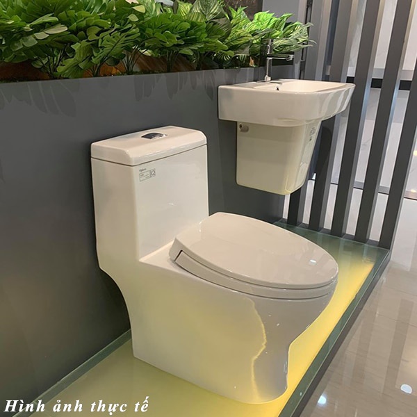Bồn cầu 1 khối Viglacera V45M + vòi xịt VG826