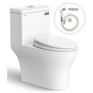 Bồn Cầu 1 Khối Viglacera V45M + Vòi Xịt VG826