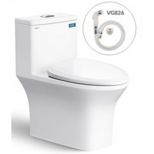 Bồn Cầu 1 Khối Viglacera V72 + Vòi Xịt VG826