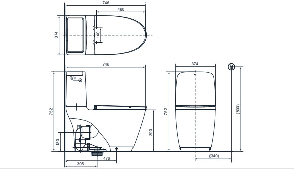 Bồn Cầu 2 Khối Inax ACT-832VN