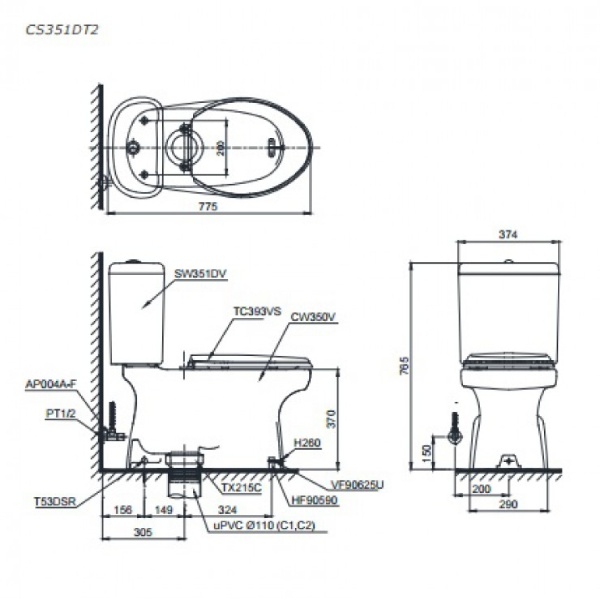 TOTO CS351DT2