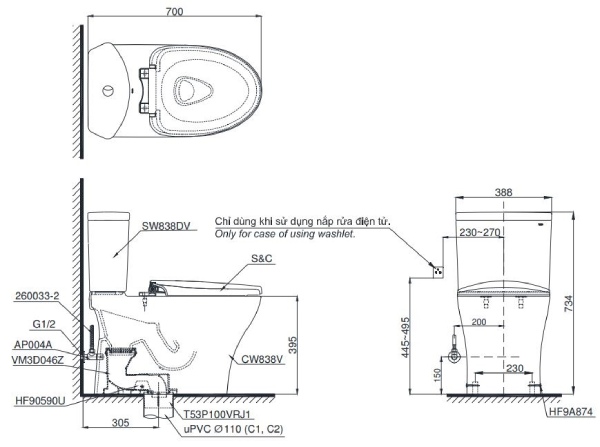 TOTO CS838DT8