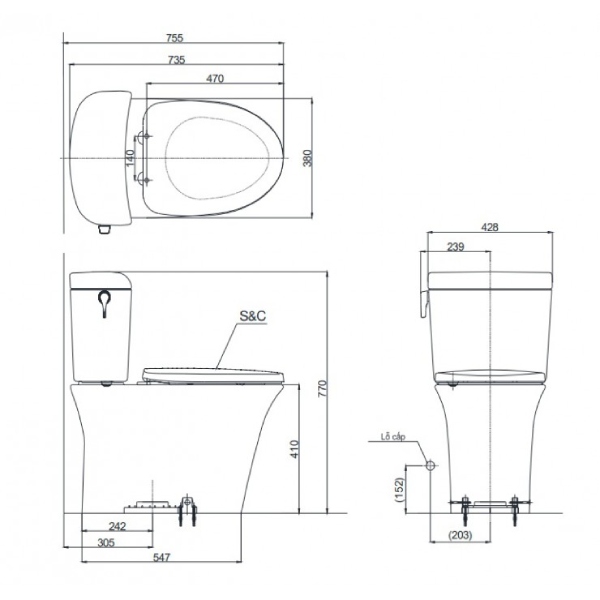 Bồn Cầu 2 Khối Toto CW190K/SW190K