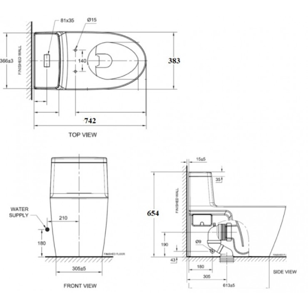 Bồn cầu 1 khối American Standard VF-1808T