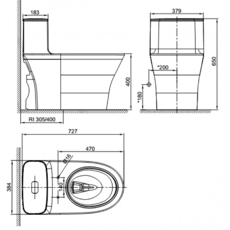 Bồn cầu 1 khối American Standard WP-1880N