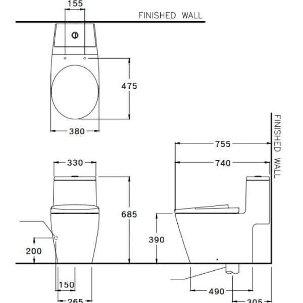 Bồn cầu 1 khối Cotto C100207 Oval