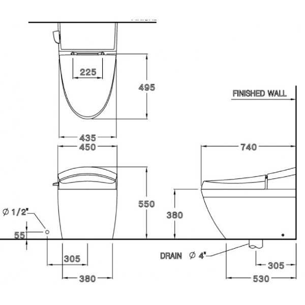 Bồn cầu 1 khối COTTO C10037 Terranova