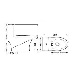 Bồn cầu 1 khối Hafele RHINE 588.84.404