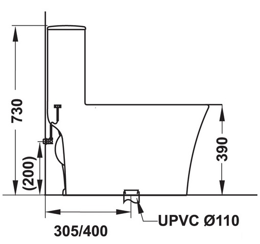 Kích thước Bồn cầu 1 khối Hafele Sapporo 588.79.407