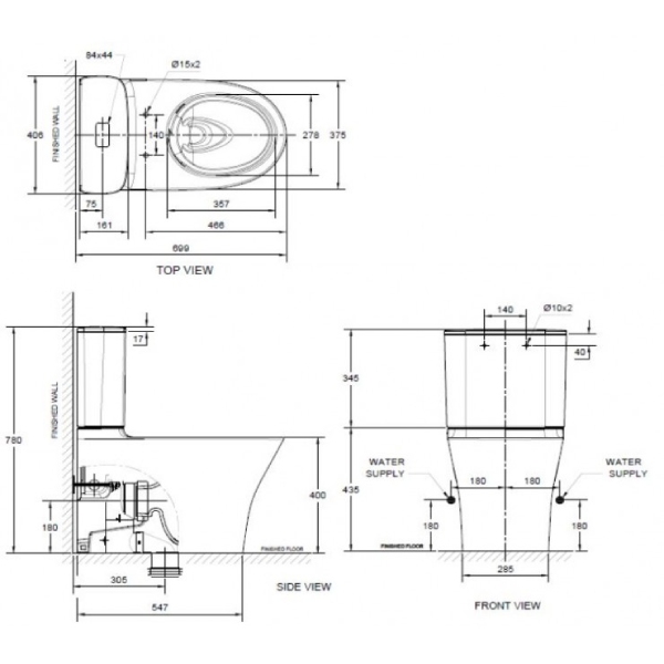 Bồn cầu 2 khối American Standard WP-2622