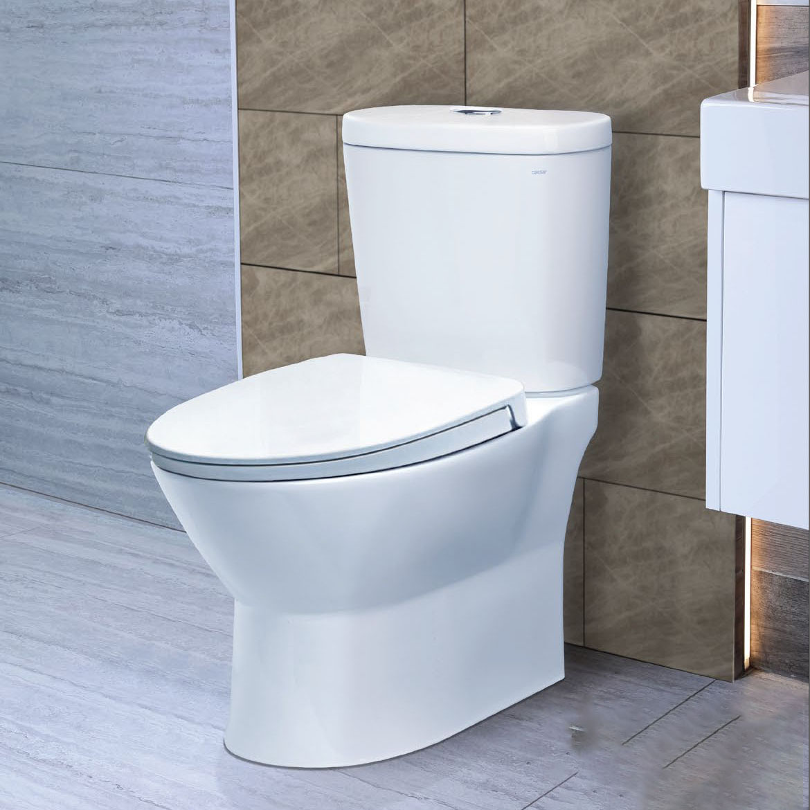 Bồn Cầu 2 Khối Caesar CD1320 Nắp Êm 3 Bồn Cầu 2 Khối Caesar CD1320