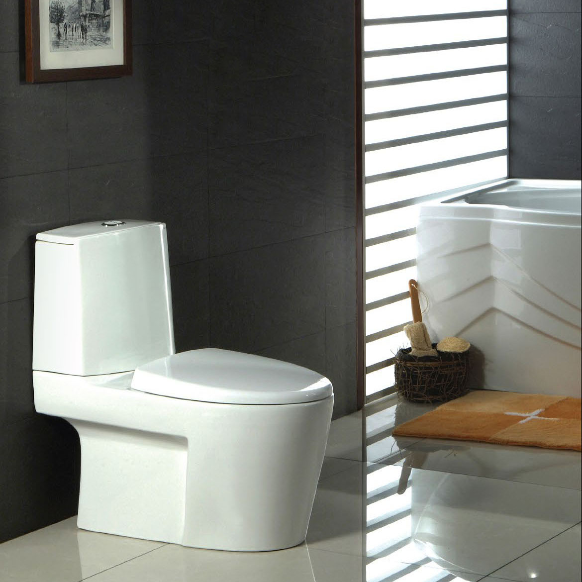 Bồn Cầu 2 Khối Caesar CD1345 Nắp Êm 2 Bồn cầu 2 khối Caesar CD1345 nắp êm