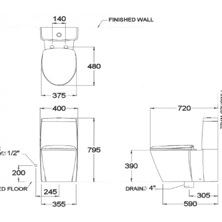 Bồn cầu 2 khối COTTO C12017 Charisma