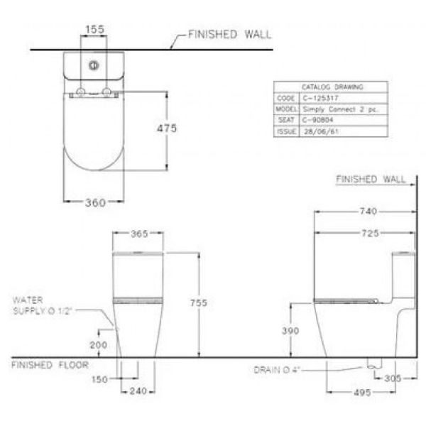 Bồn cầu 2 khối Cotto C125317