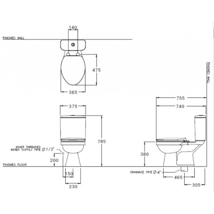 Bồn cầu 2 khối Cotto C13440