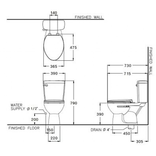 Bồn cầu 2 khối COTTO C13445 BOOM 