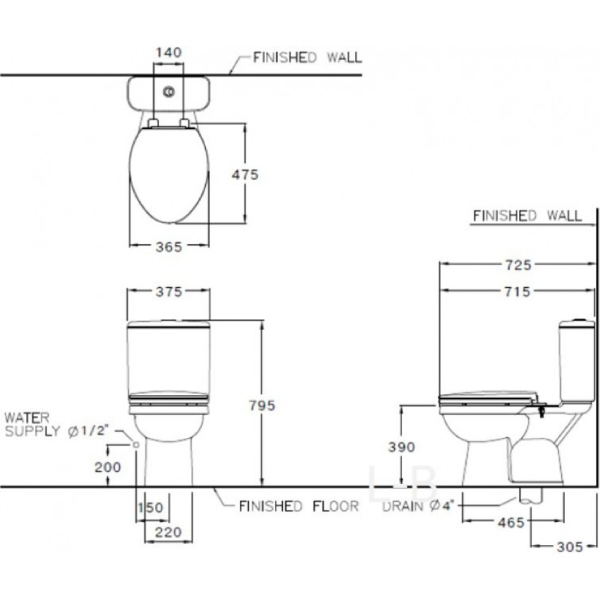 Bồn cầu 2 khối COTTO C13450