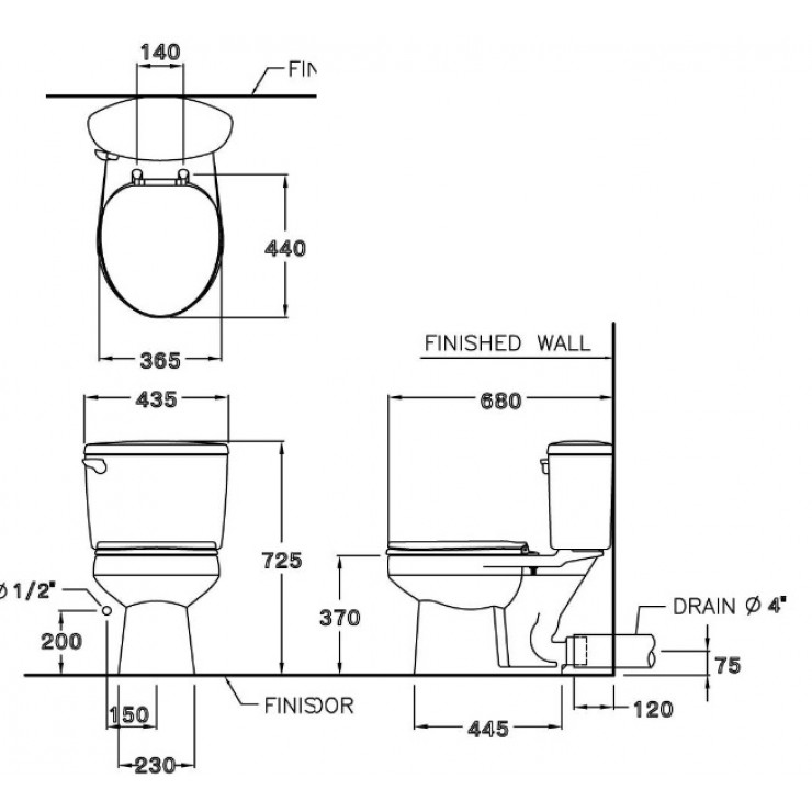 Bồn cầu 2 khối Cotto C1454 Sharon
