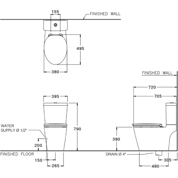 Bồn Cầu 2 Khối Cotto C167507 Dual Flush 3 Bồn cầu 2 khối Cotto C167507 Dual Flush